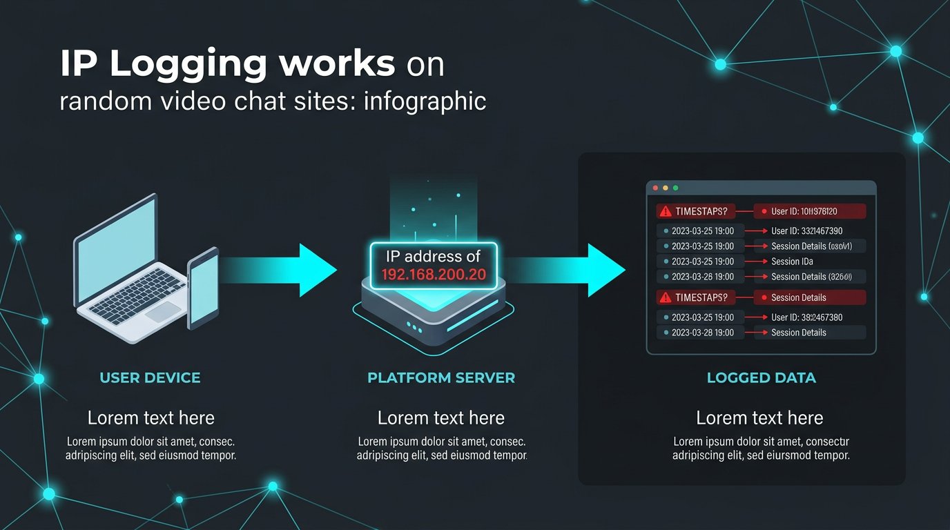 Diagram showing how IP logging works on random chat sites