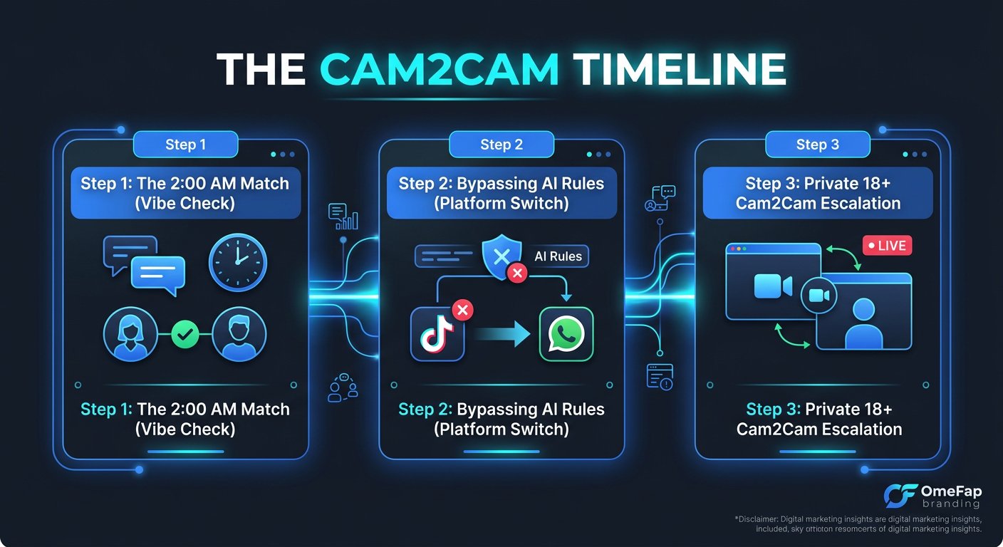 Comparison infographic chart illustrating late night cam2cam session timeline and platform switch in 2026