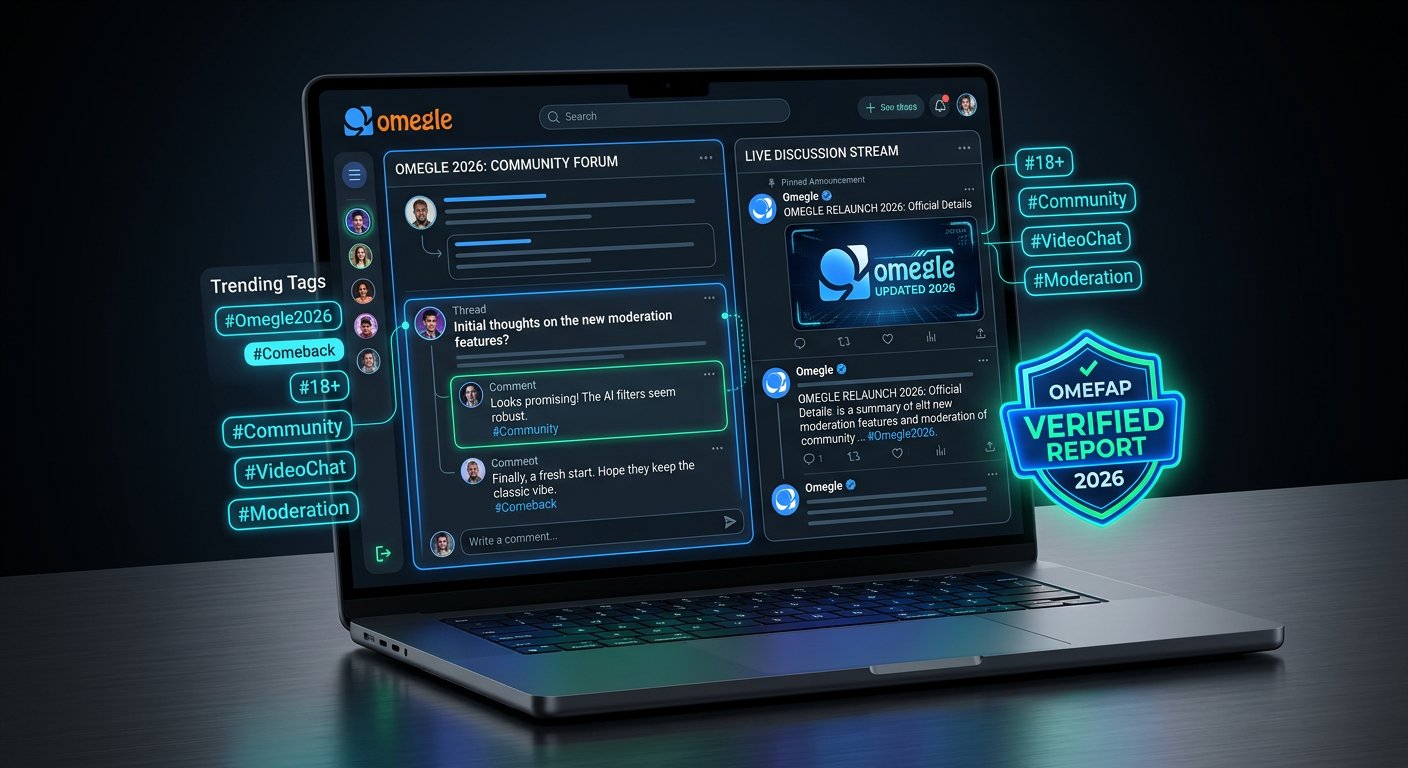 Online community forum and social media discussion about Omegle relaunching with OmeFap branding in 2026
